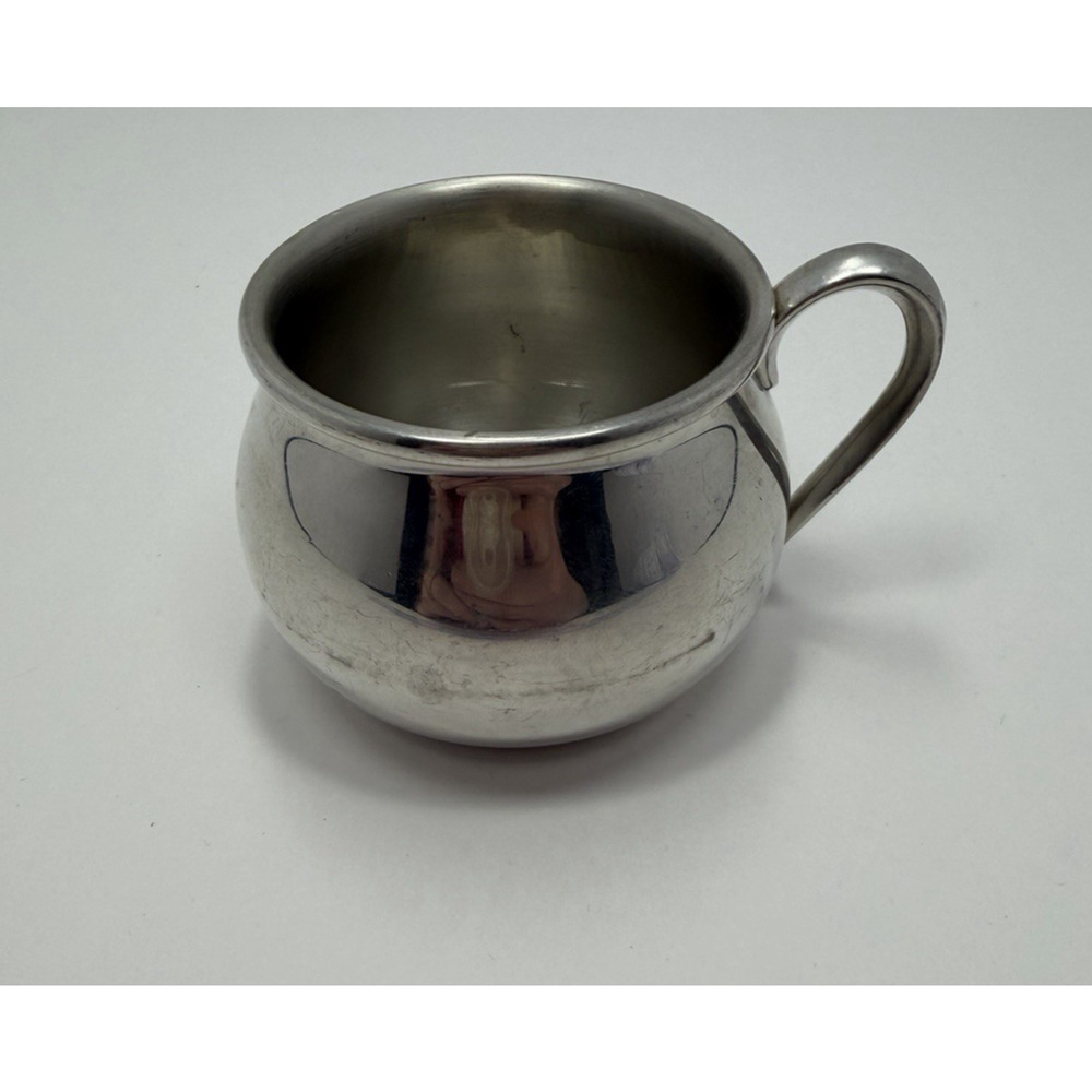 Lenox Vintage Pewter Bulged Baby Cup with Handle